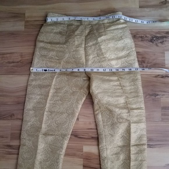 Vintage 50s 60s Gold Cigarette Capri Pants - Picture 9 of 12
